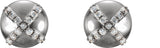 Platinum Round Natural Diamond Accented Stud Earrings - view 2