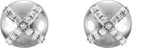 14K Gold Round Natural Diamond Accented Stud Earrings - White Gold - view 2
