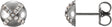 Platinum Round Natural Diamond Accented Stud Earrings