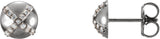 Platinum Round Natural Diamond Accented Stud Earrings
