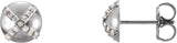 14K Gold Round Natural Diamond Accented Stud Earrings - White Gold