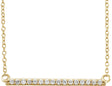 14K Gold Round Natural Diamond Bar Necklace – up to 1/3 CTW - Yellow Gold