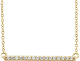 14K Gold Round Lab-Grown Diamond Bar Necklace - Yellow Gold