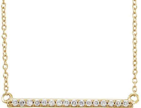 14K Gold Round Lab-Grown Diamond Bar Necklace - Yellow Gold