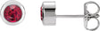 Platinum Lab-Grown Ruby Round Bezel-Set Birthstone Stud Earrings