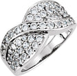 14K Gold Round Natural Diamond Criss-Cross Ring VI