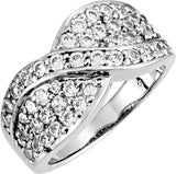 14K Gold Round Natural Diamond Criss-Cross Ring VI