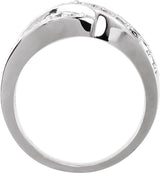 14K Gold Round Natural Diamond Criss-Cross Ring VI - view 2