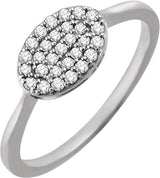 14K Gold Round Natural Diamond Cluster Ring IV - White Gold