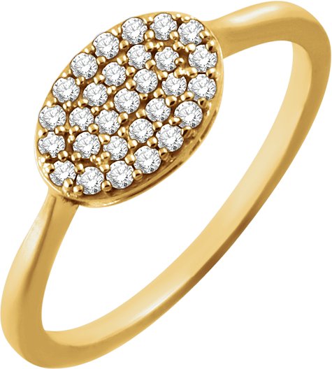 14K Gold Round Natural Diamond Cluster Ring IV - Yellow Gold