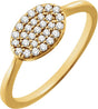 14K Gold Round Natural Diamond Cluster Ring IV - Yellow Gold