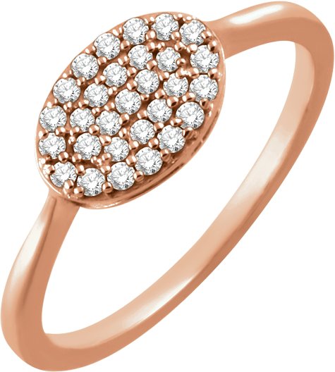14K Gold Round Natural Diamond Cluster Ring IV - Rose Gold