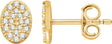 14K Gold Round Natural Diamond Cluster Earrings III - Yellow Gold