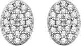 14K Gold Round Natural Diamond Cluster Earrings III - White Gold - view 2