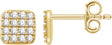 14K Gold Round Natural Diamond Cluster Earrings IV - Yellow Gold