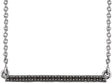 14K Gold Round Natural Black Diamond Bar Necklace