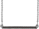 14K Gold Round Natural Black Diamond Bar Necklace