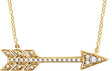 14K Gold Round Natural Diamond Arrow Necklace - Yellow Gold