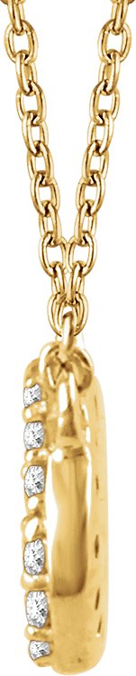 14K Gold Round Natural Diamond Cluster Necklace – 1/5 CTW - Yellow Gold - view 2