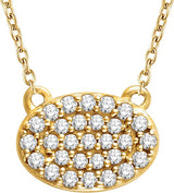 14K Gold Round Natural Diamond Cluster Necklace – 1/5 CTW - Yellow Gold