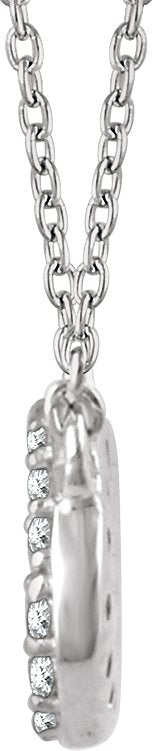 14K Gold Round Natural Diamond Cluster Necklace – 1/5 CTW - White Gold - view 2