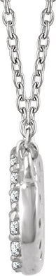 14K Gold Round Natural Diamond Cluster Necklace – 1/5 CTW - White Gold - view 2