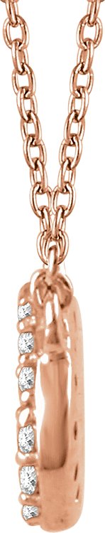 14K Gold Round Natural Diamond Cluster Necklace – 1/5 CTW - Rose Gold - view 2