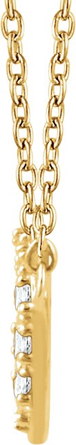14K Gold Round Natural Diamond Cluster Necklace – 1/6 CTW - Yellow Gold - view 2