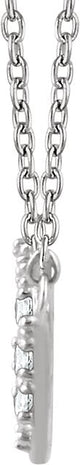 14K Gold Round Natural Diamond Cluster Necklace – 1/6 CTW - White Gold - view 2