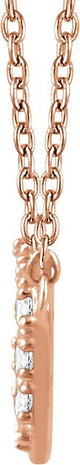14K Gold Round Natural Diamond Cluster Necklace – 1/6 CTW - Rose Gold - view 2