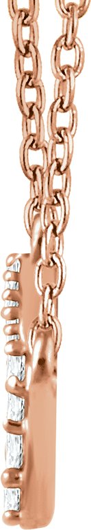 14K Gold Round Natural Diamond Cluster Necklace II - Rose Gold - view 2