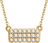 14K Gold Round Natural Diamond Cluster Necklace II - Yellow Gold