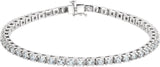 Platinum Round Natural Diamond Line Bracelet