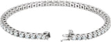 Platinum Round Natural Diamond Line Bracelet - view 2