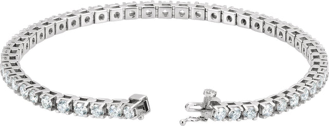Platinum Round Natural Diamond Line Bracelet - view 2