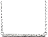 14K Gold Round Natural Diamond Bar Necklace – up to 1/3 CTW - White Gold