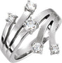 14K Gold Round Natural Diamond Accented Right Hand Ring – 3mm Stones