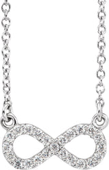 Platinum Round Natural Diamond Infinity Necklace