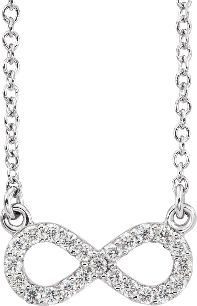 Platinum Round Natural Diamond Infinity Necklace