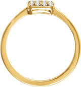 14K Gold Round Natural Diamond Cluster Ring V - Yellow Gold - view 2