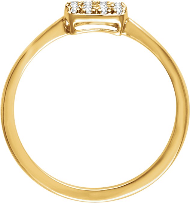 14K Gold Round Natural Diamond Cluster Ring V - Yellow Gold - view 2