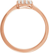 14K Gold Round Natural Diamond Cluster Ring V - Rose Gold - view 2