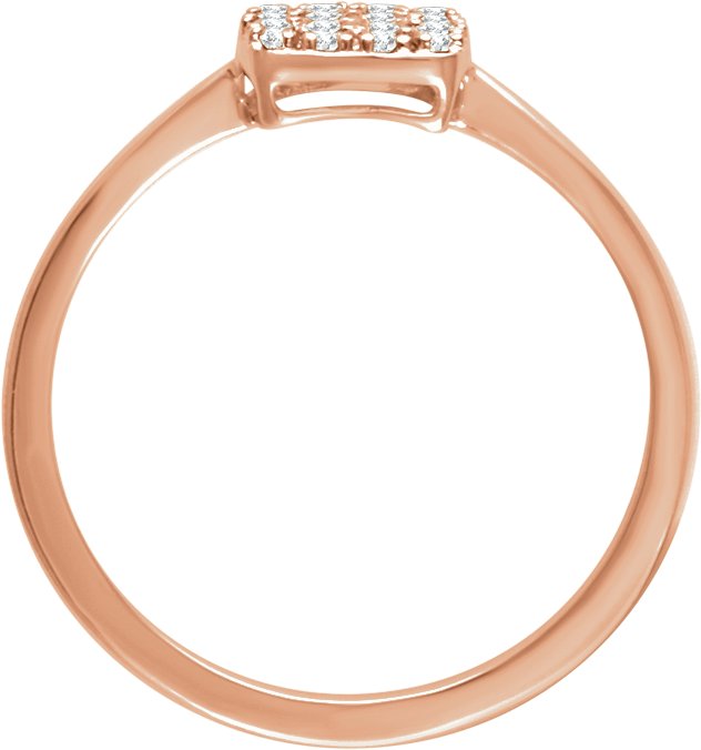 14K Gold Round Natural Diamond Cluster Ring V - Rose Gold - view 2