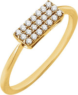 14K Gold Round Natural Diamond Cluster Ring VI - Yellow Gold