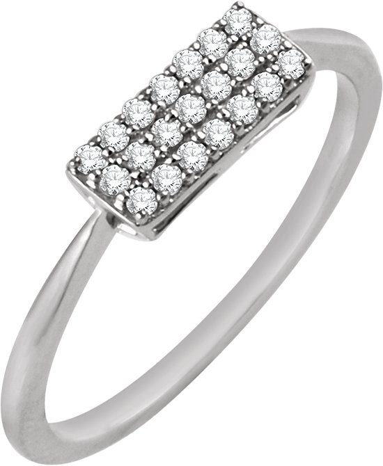 14K Gold Round Natural Diamond Cluster Ring VI - White Gold