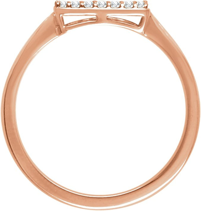 14K Gold Round Natural Diamond Cluster Ring VI - Rose Gold - view 2