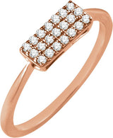 14K Gold Round Natural Diamond Cluster Ring VI - Rose Gold