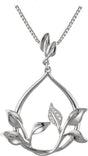 14K Gold Round Natural Diamond Accented Floral Necklace