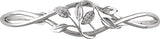 14K Gold Round Natural Diamond Accented Floral Cuff Bracelet - view 4