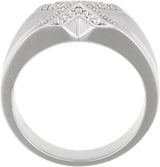 14K Gold Round Natural Diamond Accented Ring – 1.2mm Stones - White Gold - view 2